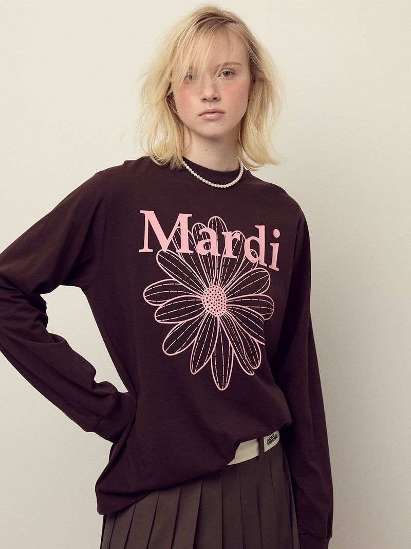 Mardi Mercredi - TSHIRT LONG SLEEVE FLOWERMARDI_BROWN PINK