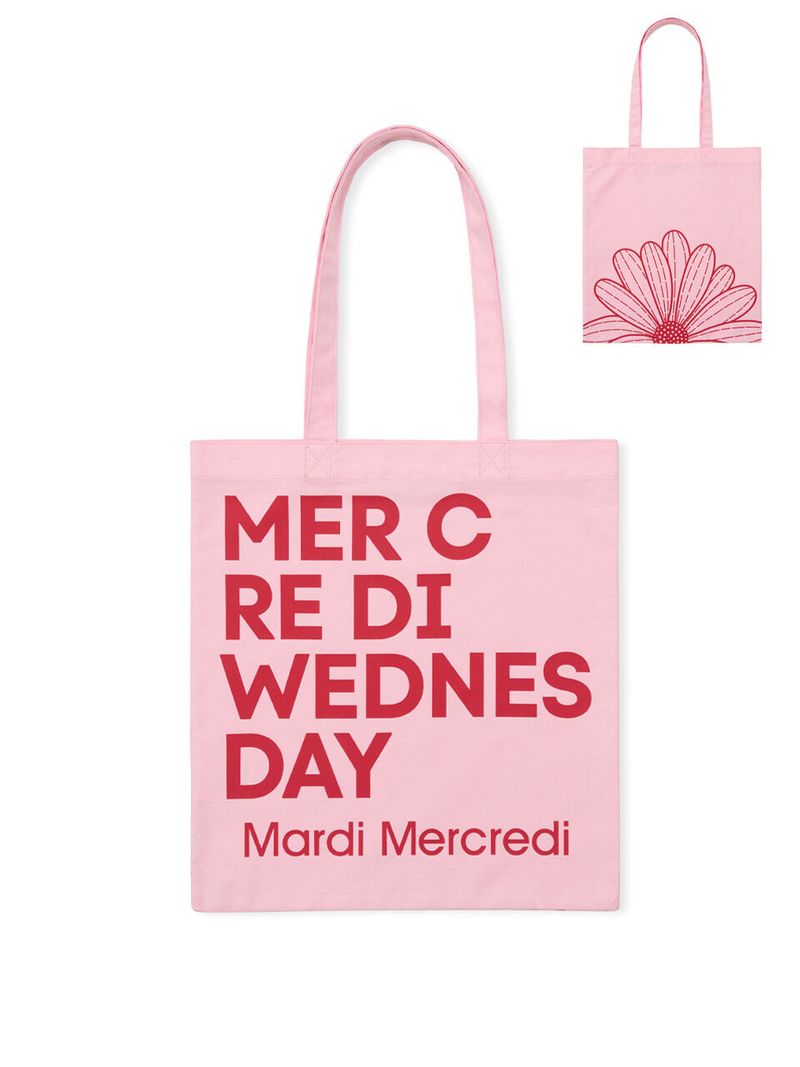韓國 Mardi Mercredi - CANVAS BAG FLOWER DU MERCREDI_LIGHTPINK RED