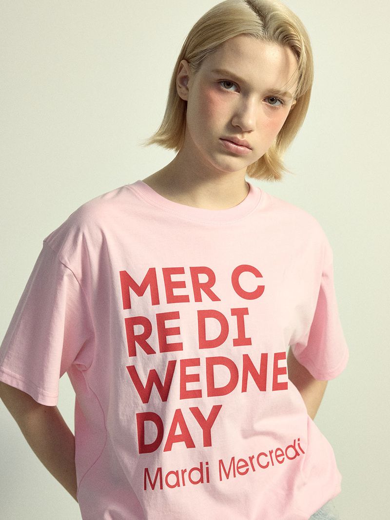 韓國 Mardi Mercredi - TSHIRT DU MERCREDI_LIGHTPINK RED 
