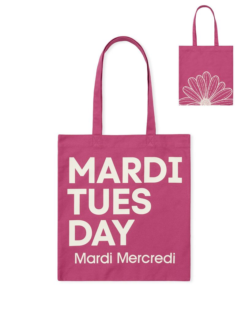 韓國 Mardi Mercredi - CANVAS BAG FLOWER DU MARDI_PINK IVORY