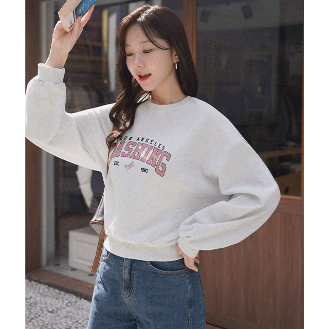 clicknfunny - 클릭앤퍼니 - 델슨 레터링맨투맨티♡韓國女裝上衣