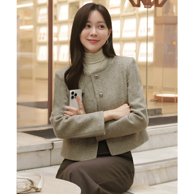 clicknfunny - 클릭앤퍼니 - [울50%]메인브 라운드자켓♡韓國女裝外套