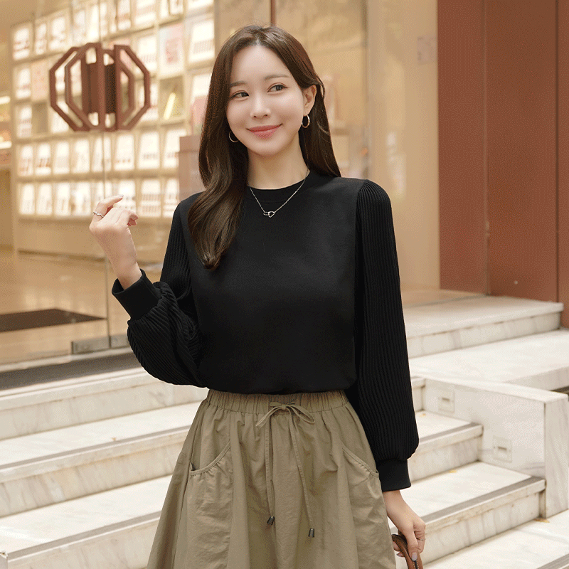 clicknfunny - 클릭앤퍼니 - 릴빗플리츠 블라우스티 ♡韓國女裝上衣