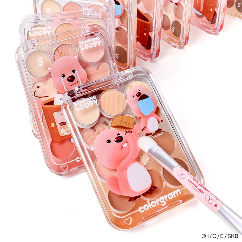 韓國 Olive Young 特別優惠套裝 - [ZANMANG LOOPY] colorgram Pin Point Eyeshadow Palette (ZANMANG BRUSH) 