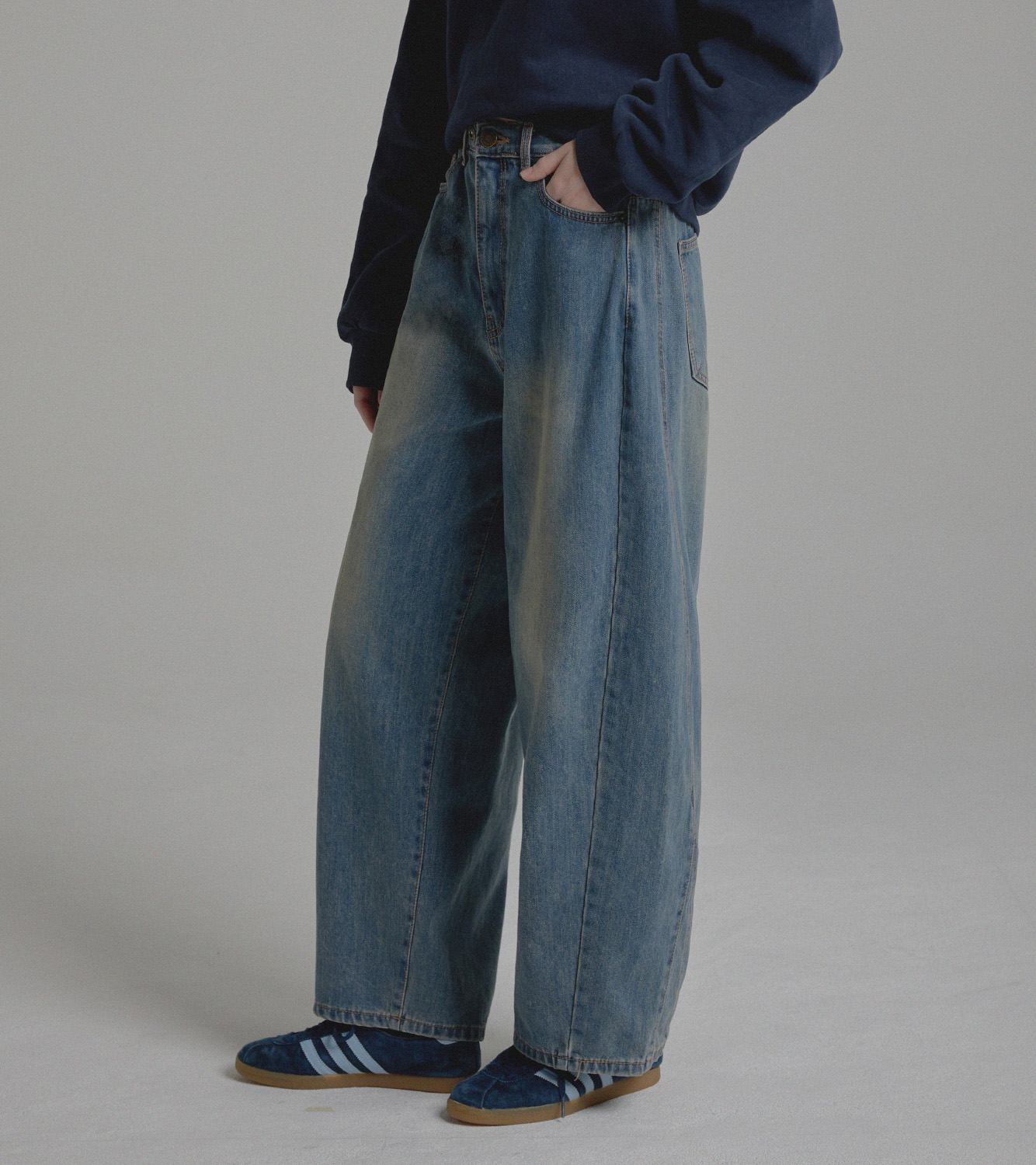 roompacker - 틴즈 절개 기모 와이드 배기팬츠♡韓國女裝褲