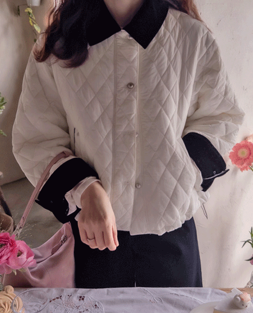 leelin - [버니드 벨로아카라 압축누빔 따숨 여리핏 패딩자켓 [size:F(5566)]]♡韓國女裝外套