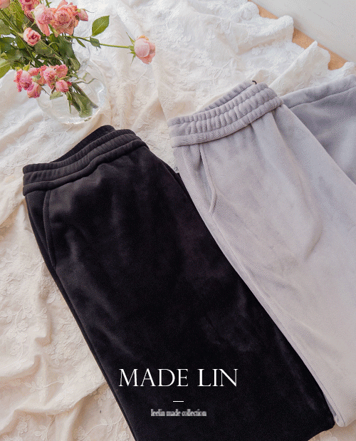 leelin - [[신상특가 6천원 할인]MADE LIN로건 벨벳기모 스트링 밴딩팬츠[size:F(5566)]]♡韓國女裝褲