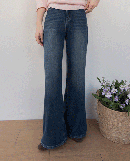 leelin - [[한파강추템] [쫀쫀스판] 로이크 프리미엄 은은워싱 밍크안감 부츠컷팬츠 [size:S,M,L]]♡韓國女裝褲