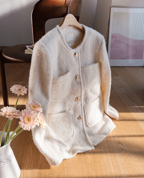 leelin - [미켈로 폭닥포근 고급스런 부클하프 자켓 [size:F(5566)]]♡韓國女裝外套