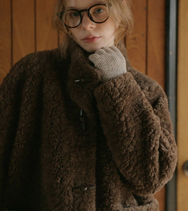 roompacker - 로제스 더플 퍼 자켓_brown♡韓國女裝外套