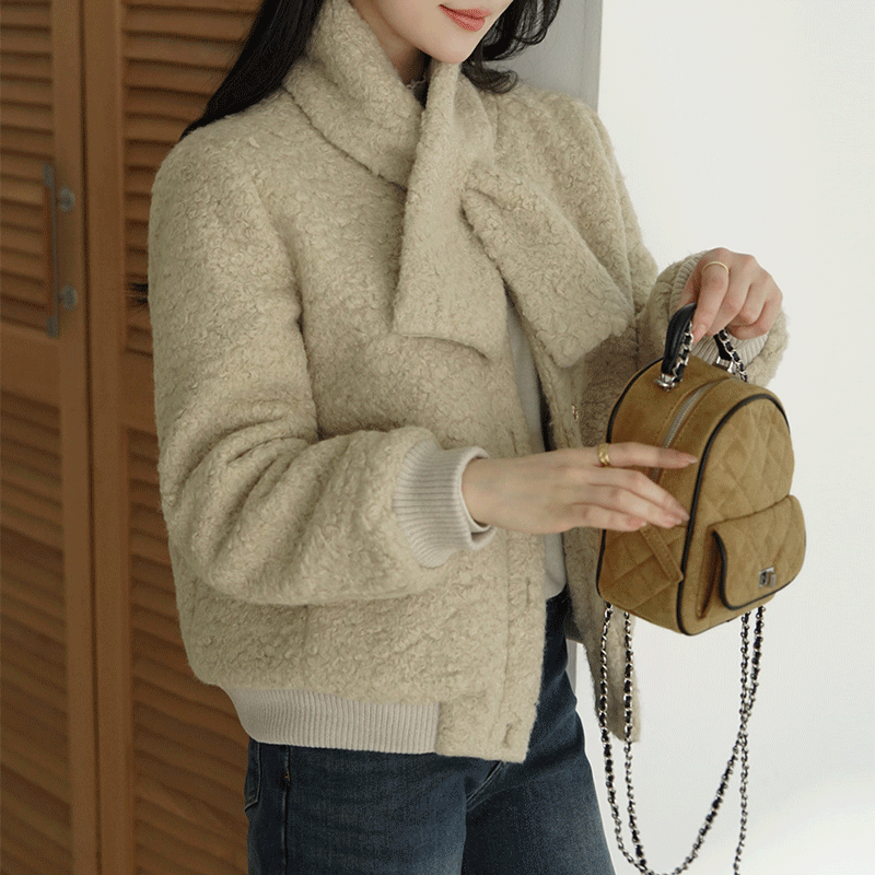 clicknfunny - 클릭앤퍼니 - 엔든트 누빔덤블점퍼머플러SET♡韓國女裝外套