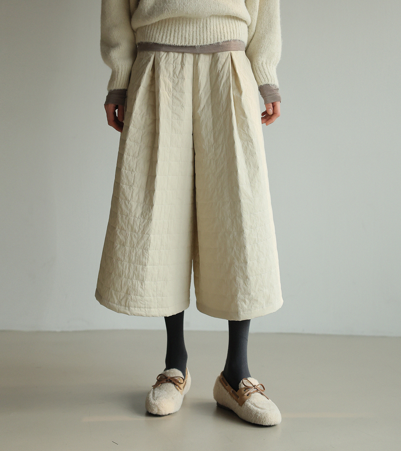 roompacker - 엘라 퀼팅 큐롯 팬츠♡韓國女裝褲