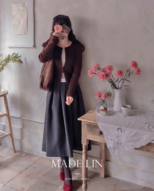 leelin - [[신상특가 5천원 할인]MADE LIN도아르 라운드넥 골지 스트랩 가디건[size:F(5566)]]♡韓國女裝外套