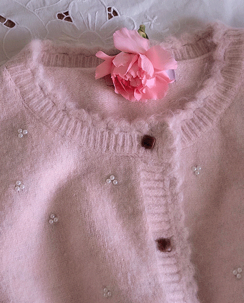 leelin - [[LABEL] 베르나드 은은한진주 보송따스미 가디건 [size:F(5577)]]♡韓國女裝外套