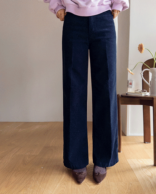 leelin - [[긴다리핏] 리엔드 레직기 포근한 기모 코듀로이 일자핏 팬츠 [size:S,M,L,XL]]♡韓國女裝褲