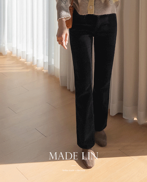 leelin - [[네이비컬러][짱짱 스판][일자핏][LABEL] 나만 아는 따뜻함 코듀로이 일자팬츠 [size:S,M,L]]♡韓國女裝褲