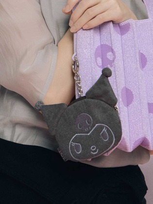 韓國 JOSEPH AND STACEY - Denim Mini Pouch Kuromi Washed Charcoal