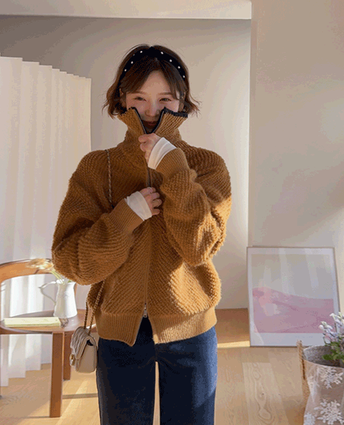 leelin - [아엔뷰 보송헤어감 투웨이 울집업 니트가디건[size:F(5566반)]]♡韓國女裝外套