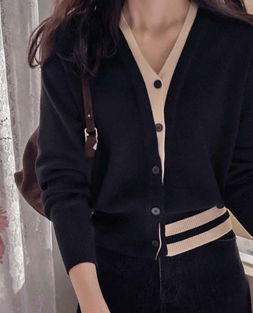 leelin - [슈델리 투톤배색 보들스판 레이어드 가디건 [size:F(5566)]]♡韓國女裝外套