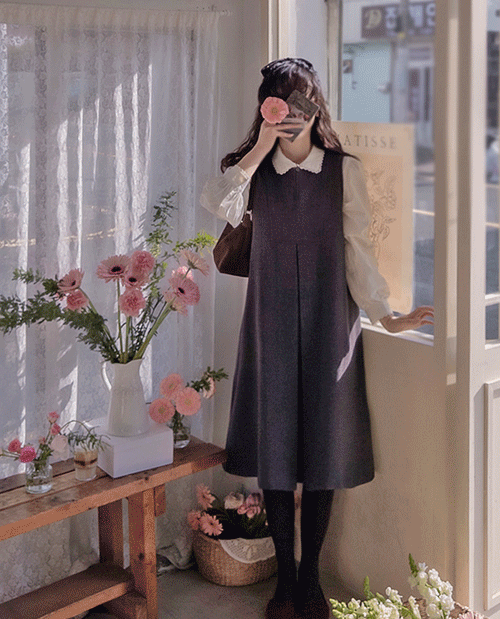 leelin - [앤로맨스 핀탁포인트 단아한핏 스타일링 원피스 [size:F(5566)]]♡韓國女裝連身裙