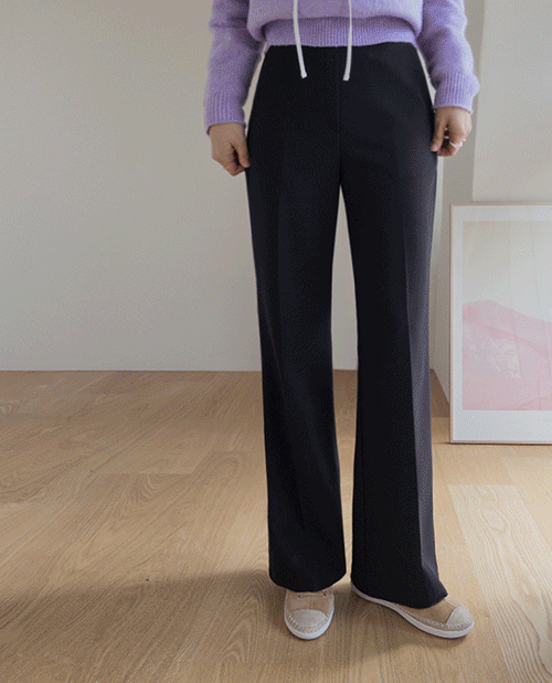 leelin - [[입자마자! 뱃살 쏙!!][치즈스판] [주름NO] 컴포트 레직기 세미부츠컷 슬랙스  [size:S,M,L]]♡韓國女裝褲