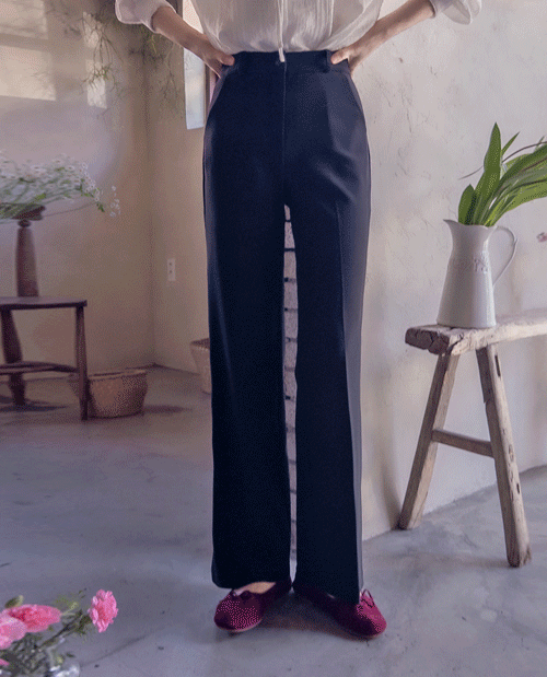 leelin - [크라빈 치즈스판 편안한 맵시핏 히든밴드 팬츠[size:S,M,L]]♡韓國女裝褲