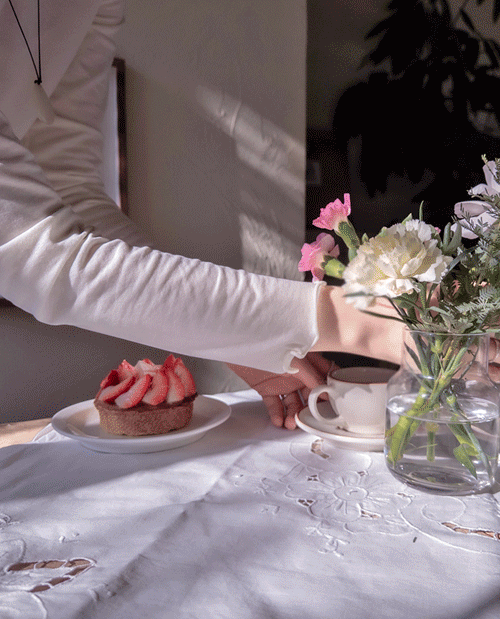 leelin - [앤크리스 봄텐셀 웨이브 보들스판 여리핏 티 [size:F(5566)]]♡韓國女裝上衣