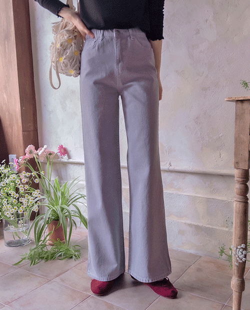 leelin - [슈제이드 봄파스텔 세미여리핏 밴드팬츠 [size:S,M,L] ]♡韓國女裝褲