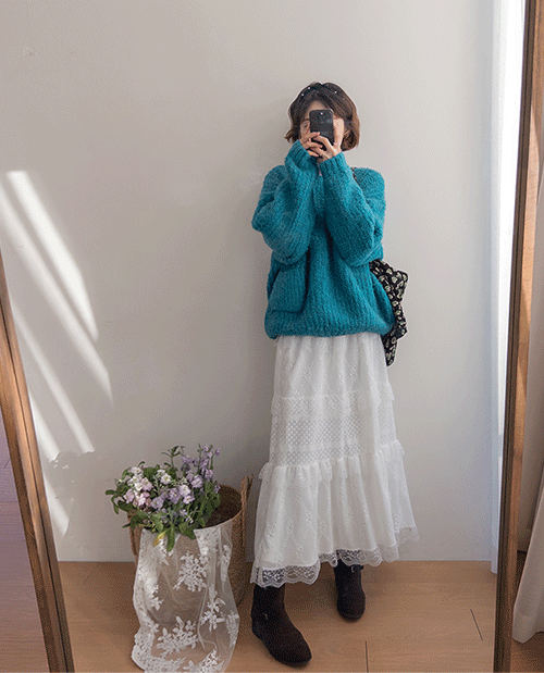 leelin - [리오븐 몽글몽글 사랑스런 루즈핏 니트 [size:F(5566반)]]♡韓國女裝上衣