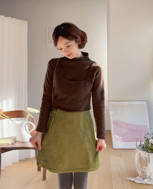 leelin - [[뷔스티에세트] 페미닌무드 가득 엘라인 뷔스티에 하프넥니트 세트 [size:F(5566)]]♡韓國女裝上衣