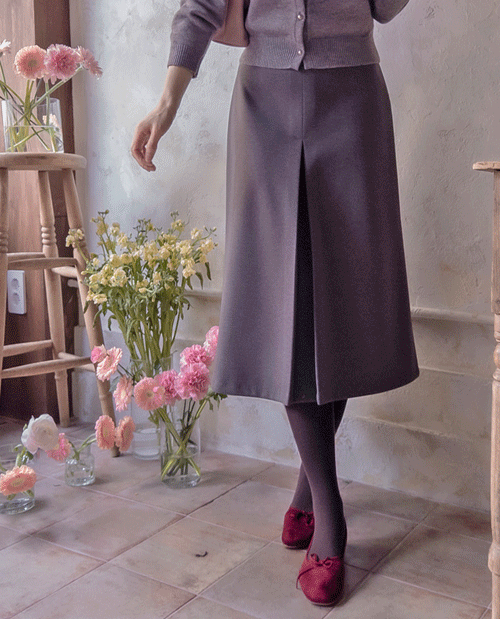 leelin - [클로비스 핀탁엣지  부드런 기모 밴드스커트 [size:F(5566)]]♡韓國女裝裙