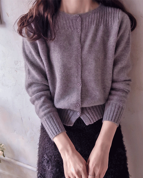 leelin - [러브패턴넥 따숨레빗 고급미 램스울 가디건 [size:F(5566)]]♡韓國女裝外套