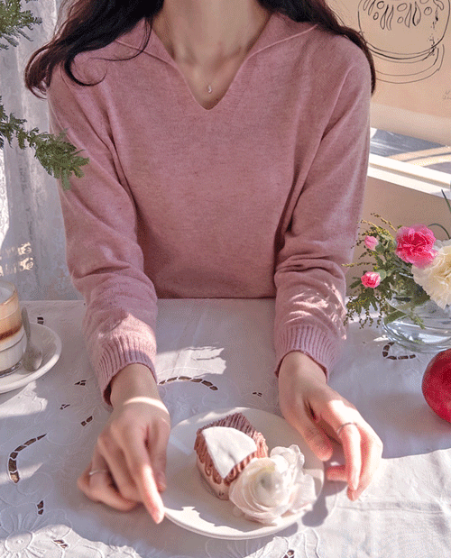 leelin - [봄봄러블리 홀가먼트 부드런 캐시울 카라니트 [size:F(5566)]]♡韓國女裝上衣