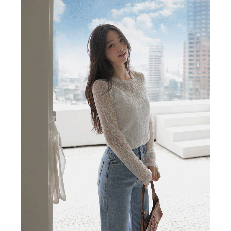 clicknfunny - 클릭앤퍼니 - 실링레이스 블라우스♡韓國女裝上衣