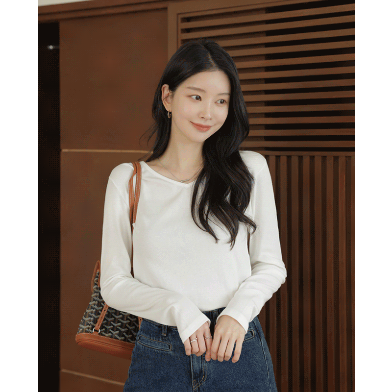 clicknfunny - 클릭앤퍼니 - 캔핏투웨이 모달티셔츠♡韓國女裝上衣