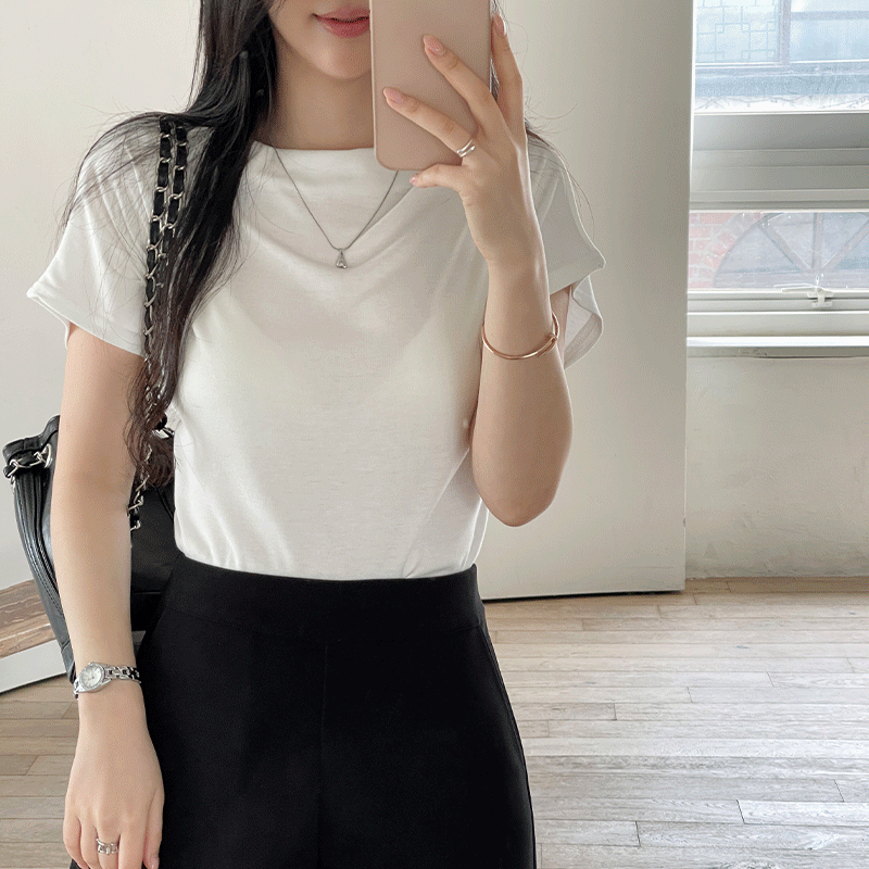 clicknfunny - 클릭앤퍼니 - 더드레이프 보트넥티셔츠♡韓國女裝上衣