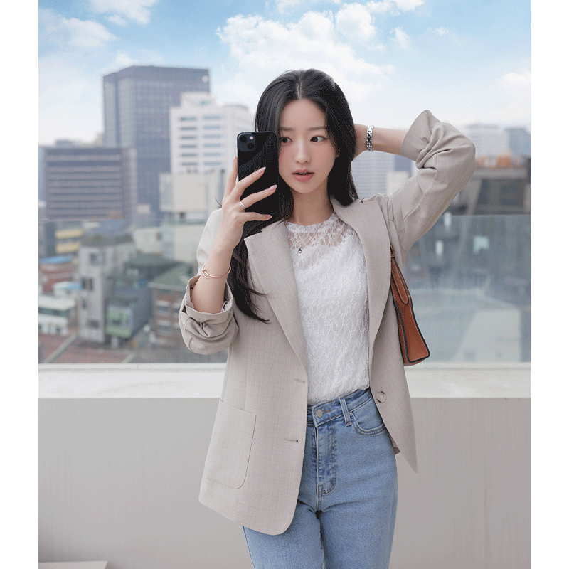 clicknfunny - 클릭앤퍼니 - 밀키레이스 배색자켓♡韓國女裝外套
