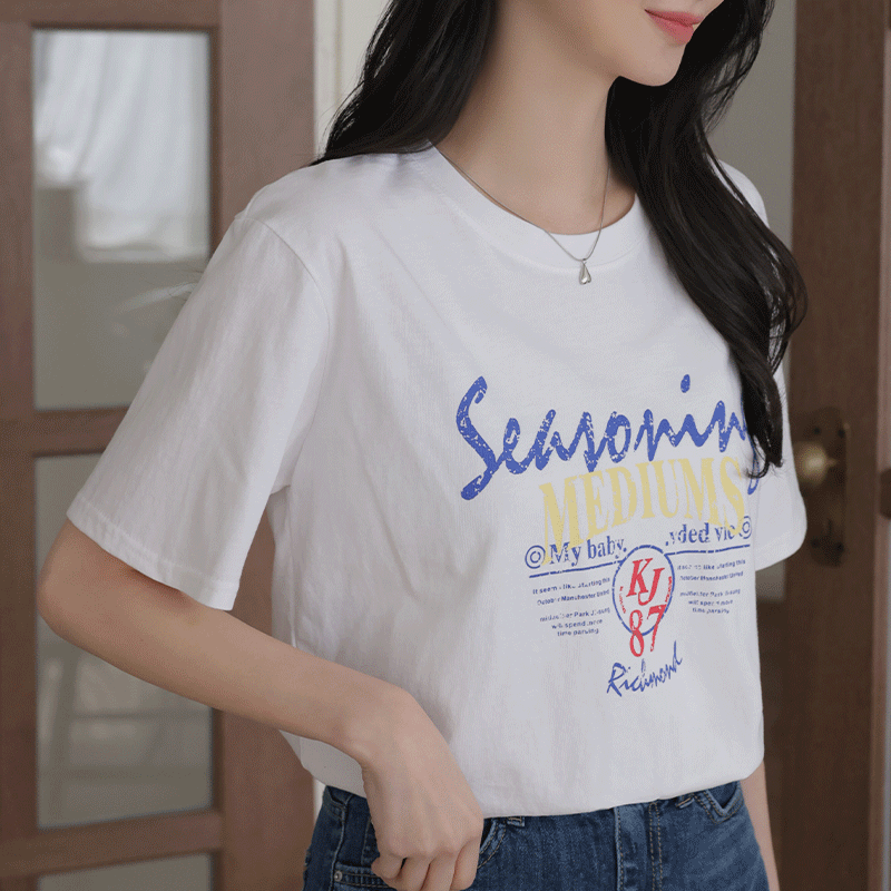 clicknfunny - 클릭앤퍼니 - 멜디움 프린팅티셔츠♡韓國女裝上衣