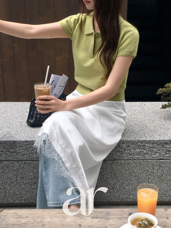 attrangs - 아뜨랑스 - (핀터무드/레이어드추천) 메닛 레이어드 언발 레이스 밴딩 롱 스커트♡韓國女裝裙