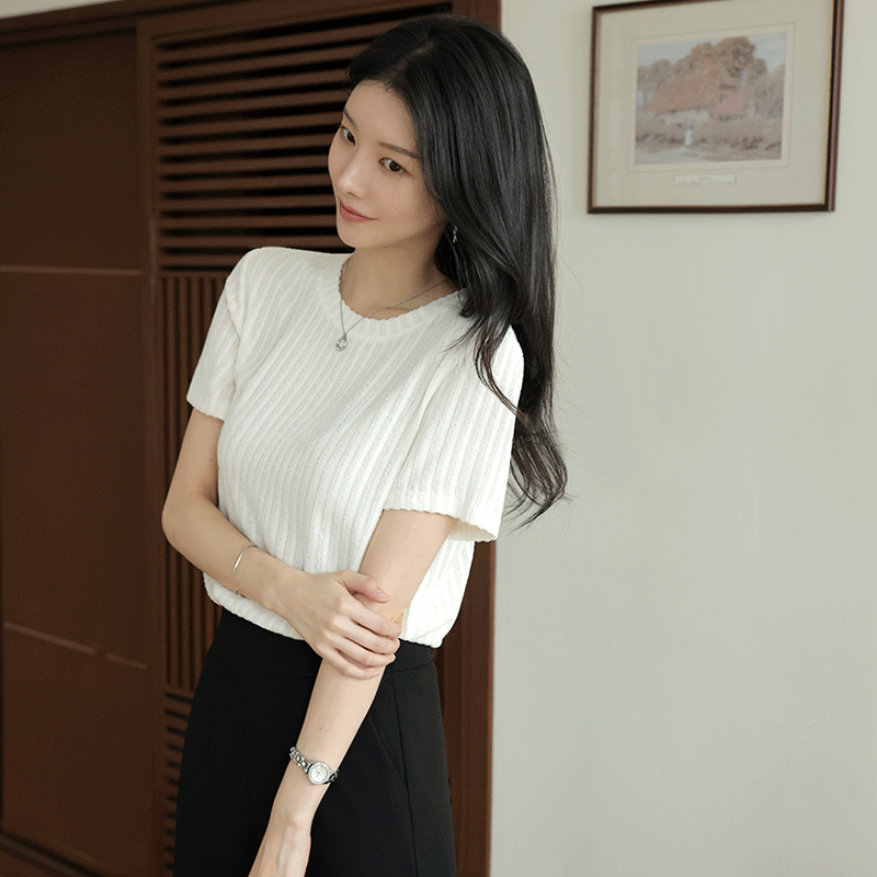 clicknfunny - 클릭앤퍼니 - 롬어스 라운드티셔츠♡韓國女裝上衣