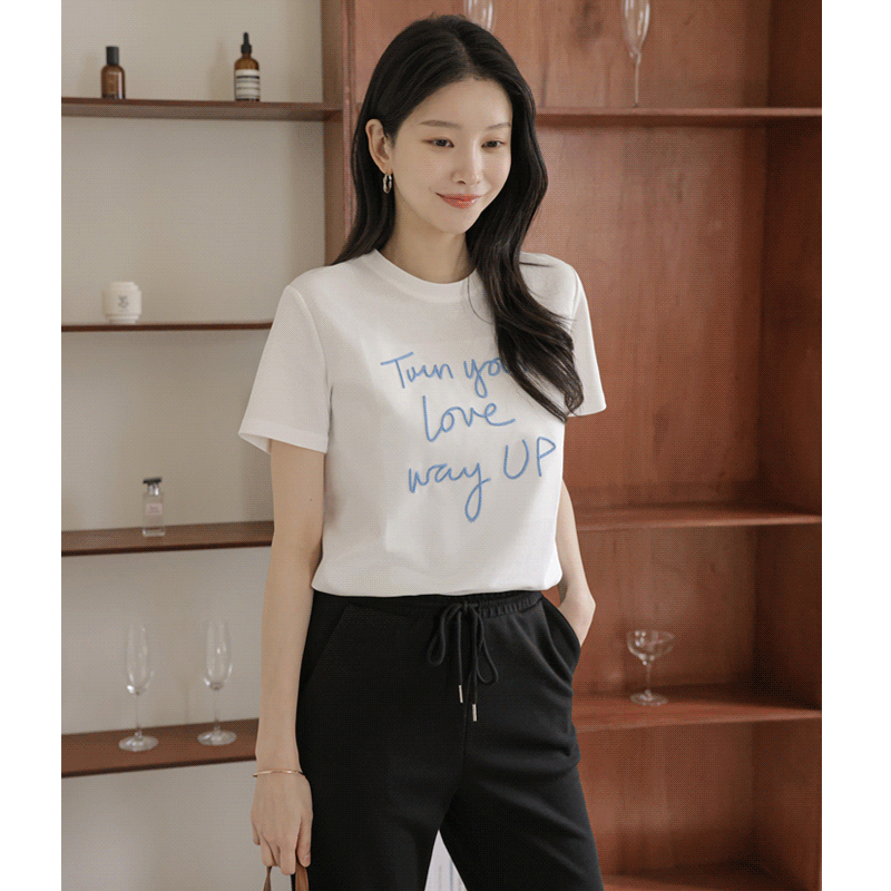 clicknfunny - 클릭앤퍼니 - 텐즐린 자수티셔츠♡韓國女裝上衣