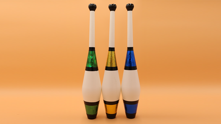 Juggling Set (3 Decorated Clubs) Assorted Colors by Zyko